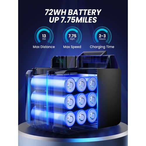 MIHOVER G13 6.5''Self Balancing Hoverboard -All Terrain Hoverboard for Kids w/ LED Light&Bluetooth Speaker,Top 7.75mph & 7.75 Miles Max Distance,Max