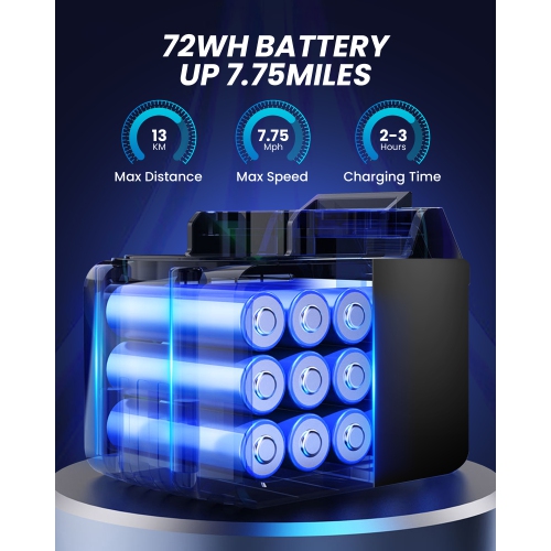 MIHOVER G13 6.5''Self Balancing Hoverboard -All Terrain Hoverboard for Kids w/ LED Light&Bluetooth Speaker,Top 7.75mph & 7.75 Miles Max Distance,Max