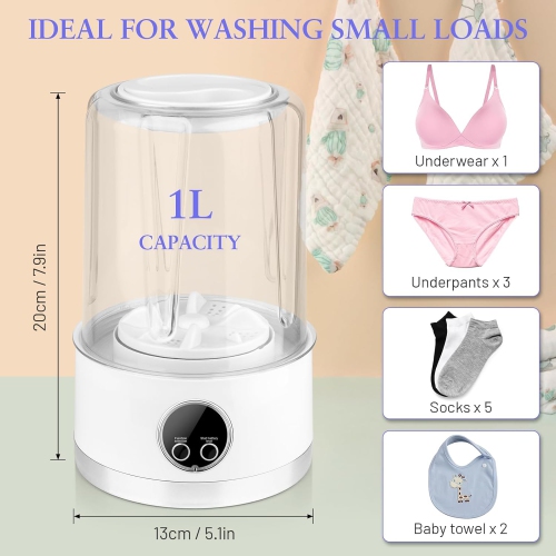 Underwear Washing Machine,Rechargeable Mini Portable Washing Machine,Compact Deep Clean Underwear Baby Clothes,for Apartment Dorm Hotel RV Travel &