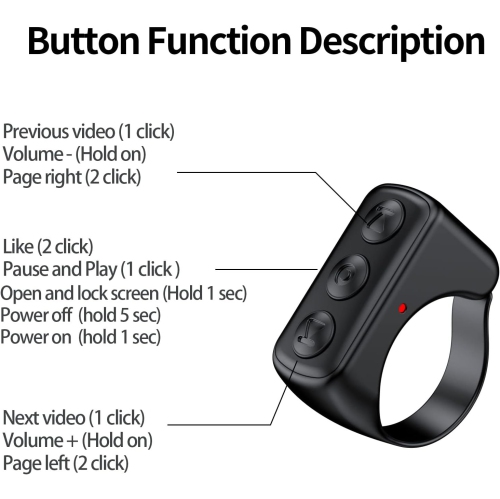 TikTok Remote Control Bluetooth Shutter Remote Control Ring Suitable for Android and Apple Phones