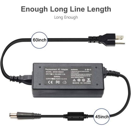45W 19.5V 2.31A AC Adapter Laptop Charger for Dell Inspiron 15 7000 5000 3000 5551 5555 5558 7558 Series Inspiron 14 15-3552 7348 Series Dell XPS 11