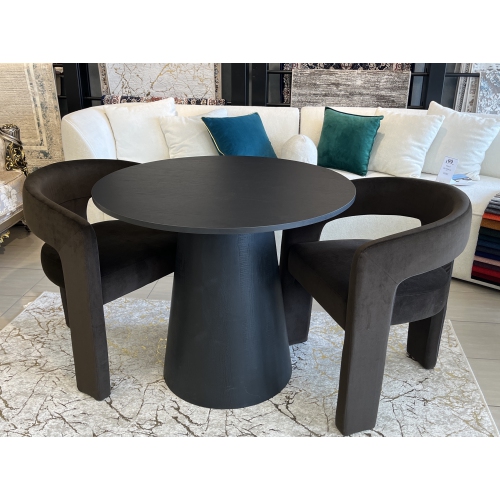 KOSSMAI Set of 2 Modern Barrel Accent Dining Chair Upholstered Curved Back Armchair with 3-Leg Velvet Fabric for Living Room, Bedroom, Dining or