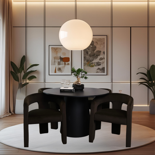 KOSSMAI Set of 2 Modern Barrel Accent Dining Chair Upholstered Curved Back Armchair with 3-Leg Velvet Fabric for Living Room, Bedroom, Dining or