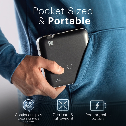 Kodak Luma 500 Full HD Smart Pico Projector with Google TV 11.0, Wi-Fi, Bluetooth, HDMI - Black