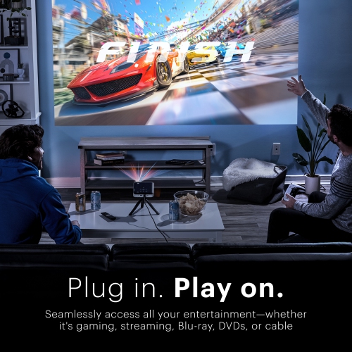 Kodak Luma 500 Full HD Smart Pico Projector with Google TV 11.0, Wi-Fi, Bluetooth, HDMI - Black