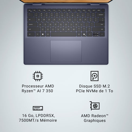 Dell 14" Touchscreen 2-in-1 Laptop - Midnight Blue (AMD Ryzen AI 7 350/16GB RAM/1TB SSD)