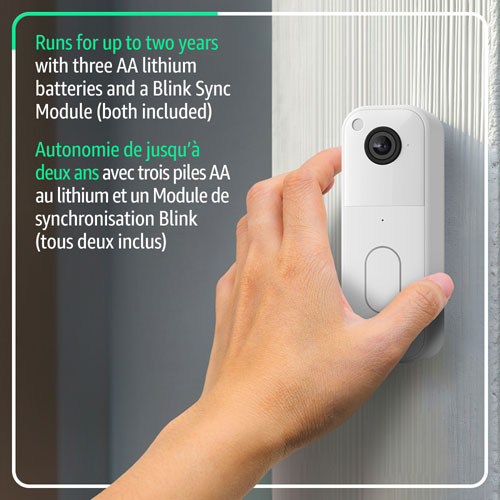 Blink 1440p Wi-Fi Video Doorbell System - White