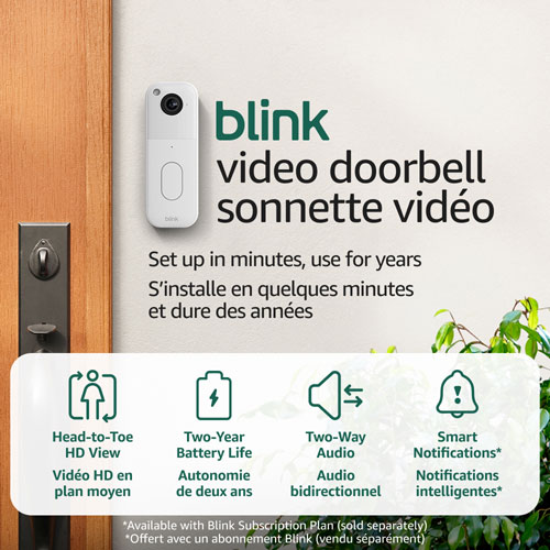 Sonnette vidéo Wi-Fi 1440p de Blink - Blanc