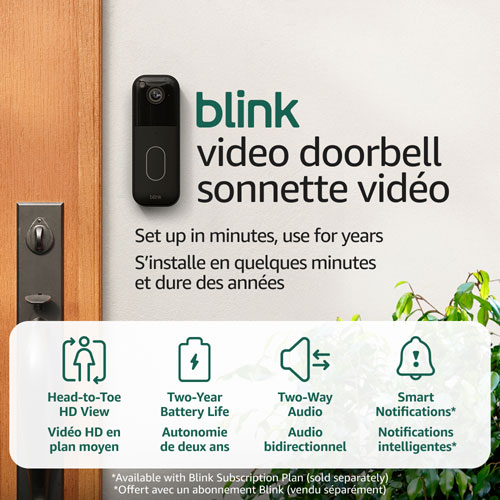Blink 1440p Wi-Fi Video Doorbell System - Black