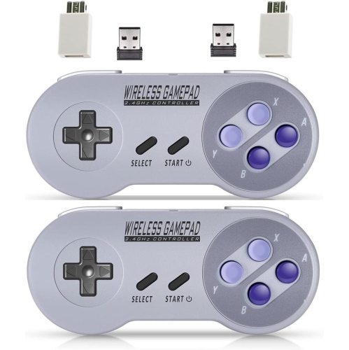 Wireless Controller for Mini SNES and NES - Compatible with Switch, Windows, Android, and USB Wireless Receiver