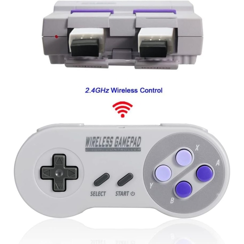 Wireless Controller for Mini SNES and NES - Compatible with Switch, Windows, Android, and USB Wireless Receiver
