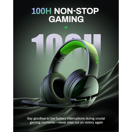 acer 2.4GHz Flex Wireless Gaming Headset - 100H Battery, Dynamic 50mm Drivers, Bluetooth 5.3, Adjustable Mic - Compatible with PS5, PS4, PC, Switch,