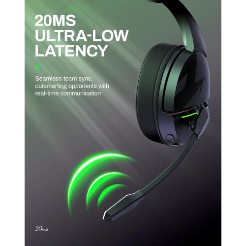acer 2.4GHz Flex Wireless Gaming Headset - 100H Battery, Dynamic 50mm Drivers, Bluetooth 5.3, Adjustable Mic - Compatible with PS5, PS4, PC, Switch,