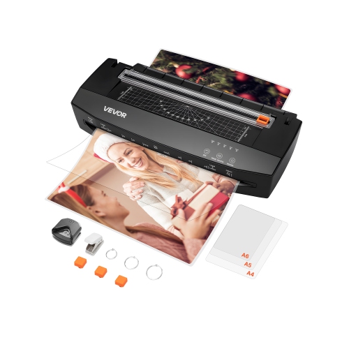 Image 1 de 9.. VEVOR A3 Paper Size Laminator Machine, Cold and Hot Lamination, 1 min Quick Warm Portable Laminator, 3-10 mil Thickness, Ideal for Home, Office,