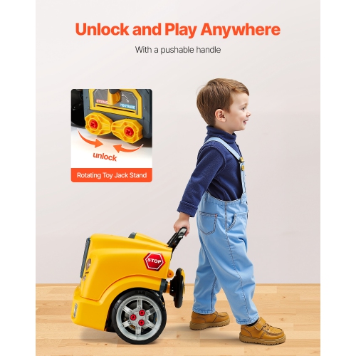 VEVOR 60 Pieces Engine Toy,Kids Mechanic Car Repair Set with Removable Parts,Lights and Sounds,Steering Wheel and Horn,Mechanic Workshop Set for