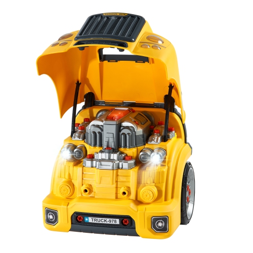 VEVOR 60 Pieces Engine Toy,Kids Mechanic Car Repair Set with Removable Parts,Lights and Sounds,Steering Wheel and Horn,Mechanic Workshop Set for