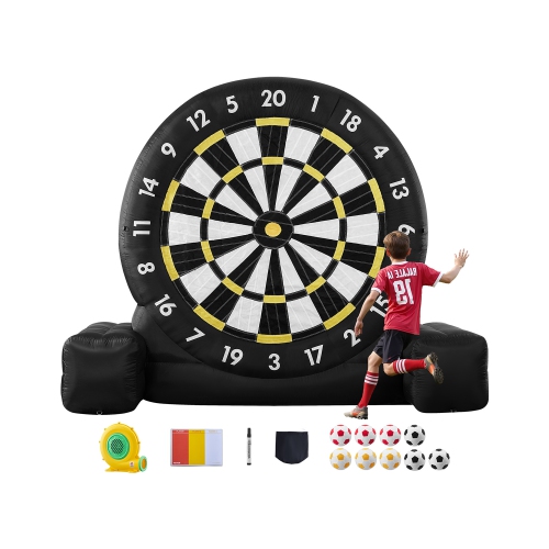 VEVOR 2-Minutes Setup 10 ft High Giant Inflatable Soccer Dart Board with 9 Kick Balls & Air Pump, Storage Bag for Easy Carrying, for Giant Yard