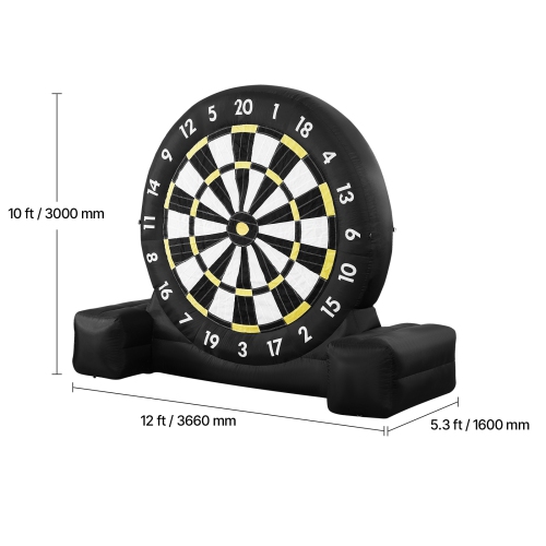 VEVOR 2-Minutes Setup 10 ft High Giant Inflatable Soccer Dart Board with 9 Kick Balls & Air Pump, Storage Bag for Easy Carrying, for Giant Yard