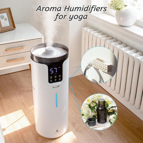 Lacidoll Humidifier large room 16L- Whole house Humidifier for Home 1500 sq.ft. Ultrasonic Cool Mist Humidifiers for Bedroom with Extension Tube &