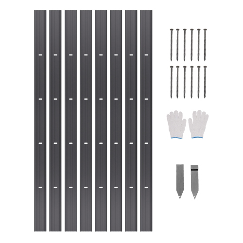 VEVOR 8 Packs Metal Landscape Edging, 72 in Rust-Resistant Aluminum Alloy Landscape Edging, Bendable Garden Edging Border, Heavy Duty Lawn Edging