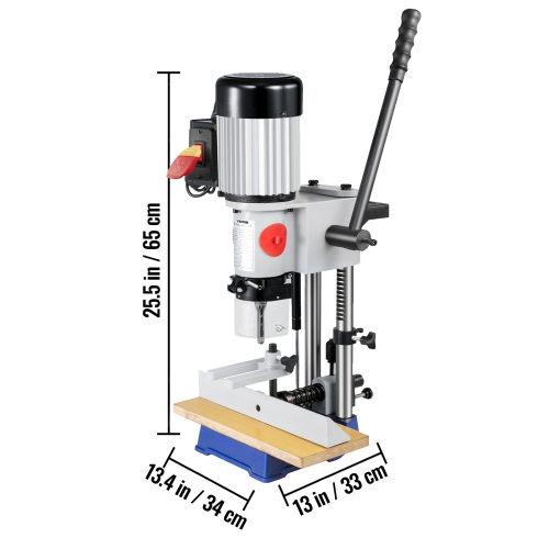 VEVOR 3/4 HP 3400RPM Powermatic Woodworking Mortiser With Chisel Bit Sets, Benchtop Mortising Machine, For Making Round Holes Square Holes, Or
