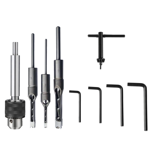 VEVOR 3/4 HP 3400RPM Powermatic Woodworking Mortiser With Chisel Bit Sets, Benchtop Mortising Machine, For Making Round Holes Square Holes, Or