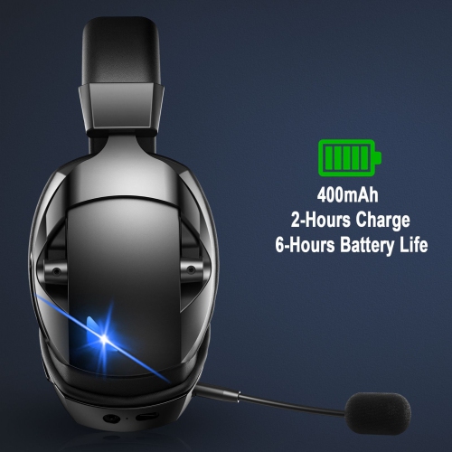 Wireless Gaming Headset with Detachable Noise Canceling Mic Wireless Headset for PC PS4 PS5 Mac Switch Tablet