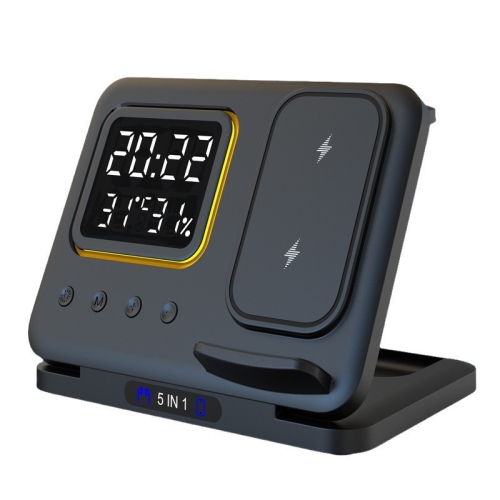 Foldable Wireless Charging Station with Clock Wireless Charger Fast Charging Cell Phone Holder