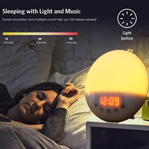 Sunrise Alarm Clock Wake-up Light Digital Clock with Radio