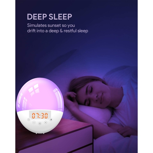 Sunrise Alarm Clock Wake-up Light Digital Clock with Radio