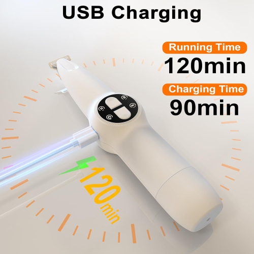 Dog Paw Trimmer with LED Light,2 in 1 Dog Grooming Kit,Cordless Dog Nail Trimmer Grinder for Small Medium Large Dogs,Pet Mini Trimmer for Paws Ears