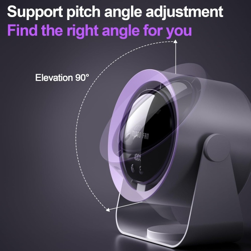 Table Fan Rechargeable Portable Fan 100-speed Adjustable Table Fan with Digital Display Suitable for Bedroom, Dining Room, Living Room, Off-white -