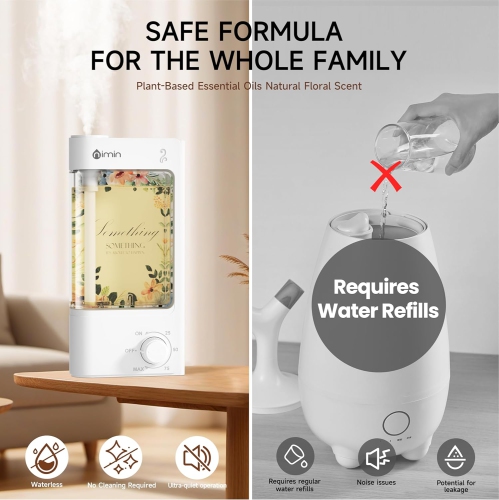 Essential Oil Diffuser with 100 Adjustable Fragrance Levels, Ultrasonic Atomization, Quiet Operation, Waterless Design, Desktop Use, Digital Display