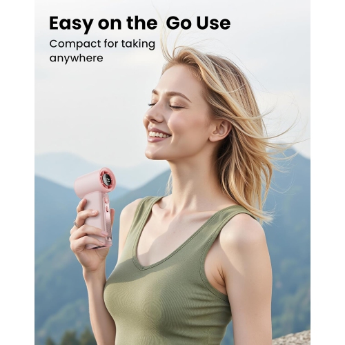 High Speed ​​Portable Handheld Fan, 100 Speed ​​Mini Turbo Fan, Cooling Time Up to 12 Hours, Digital Display, Rechargeable Handheld Fan, Can Be Used