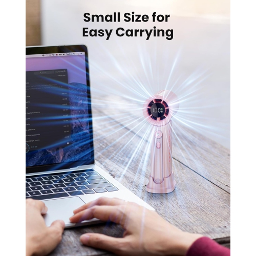 High Speed ​​Portable Handheld Fan, 100 Speed ​​Mini Turbo Fan, Cooling Time Up to 12 Hours, Digital Display, Rechargeable Handheld Fan, Can Be Used