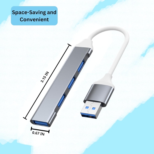USB hub extender four-in-one hub typec one-to-four expansion dock external computer mobile phone converter Type-C 3.0 white line silver