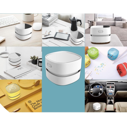 Desktop vacuum cleaner, durability up to 90 minutes, cordless and 360 degree rotation design, suitable for keyboard/home/school/office regular