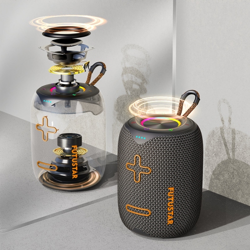 Portable Bluetooth Speaker, Wireless Speaker 20W Bass Diaphragm with Multiple LED Lights, Waterproof, Playing Time 16 Hours, Support FM Mode, TF,