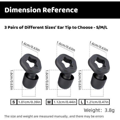 3 Pairs of Silicone Earplugs for Sleeping Noise Reduction, Washable and Reusable Noise Reduction Earplugs for Swimming, Snoring, Work, Concerts,