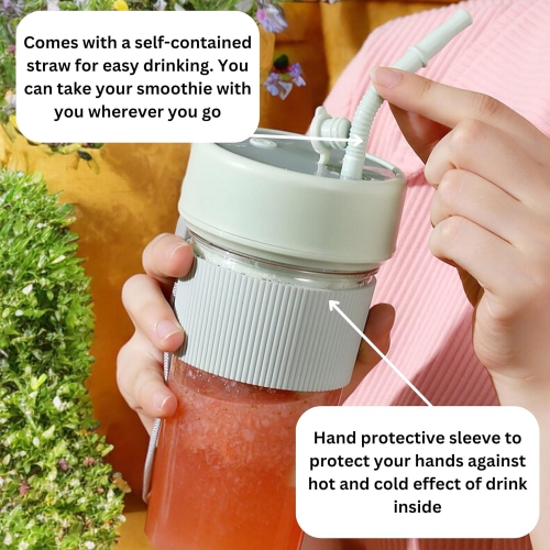 Juicer Cup Rechargeable Mini Small Electric Portable Juicer Multifunctional Household USB Juicer Blender Cup - [K1] Coconut Milk White