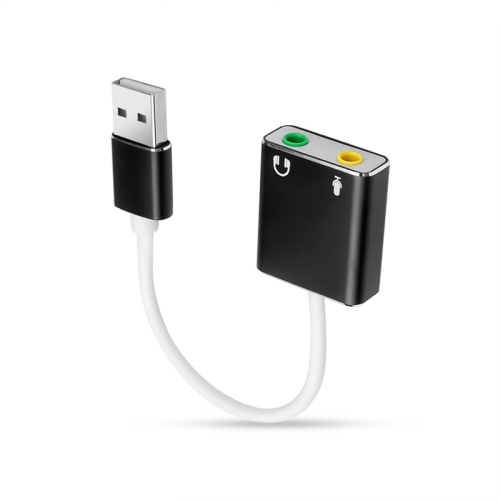 USB sound card with cable, notebook aluminum alloy 7.1usb external independent sound card, support interface driver-free