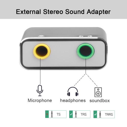 USB sound card with cable, notebook aluminum alloy 7.1usb external independent sound card, support interface driver-free