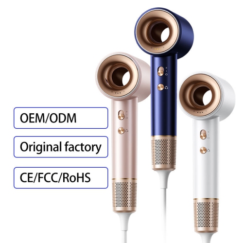 Hair dryer, 110,000 rpm high-speed brushless motor, negative ion hair dryer, suitable for home garage travel hotel, wind temperature digital display