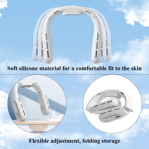 Universal Neck Fan Bladeless Foldable, Portable Personal Quiet Cooling Fan, Bladeless Camping Fan Neck Air Conditioner, Sports Small Cooler
