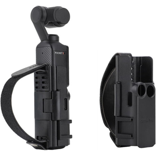 Universal Camera Extension Grip Adapter with Portable Anti-Fall Hand Strap for DJI Osmo Pocket 3, Cold Shoe Light Microphone Extension Bracket, Black