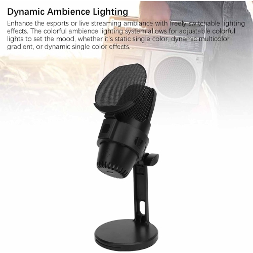 Gaming microphone Noise reduction condenser microphone with anti-spray screen RGB real-time USB microphone Condenser microphone RGB USB desktop