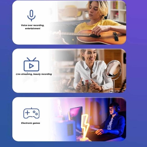 Gaming microphone Noise reduction condenser microphone with anti-spray screen RGB real-time USB microphone Condenser microphone RGB USB desktop