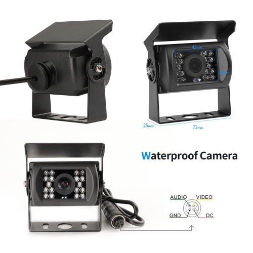 Truck camera, infrared night vision bus rear blind spot camera, HD exterior waterproof car camera, for trucks, vans