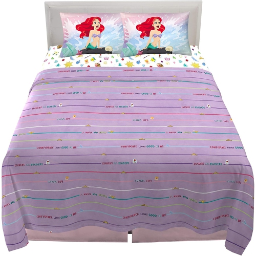Princess 4-Pcs Full Soft & Cozy Bedding Sheet Set for Kids - 2 Pillowcase, Fitted Sheet, Flat Sheet