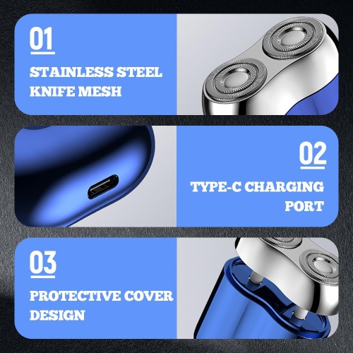 Mini Dual Head Electric Shaver, Portable Waterproof Pocket Shaver With Magnetic Head, USB Charging, Suitable for Travel and Home Use - Silver